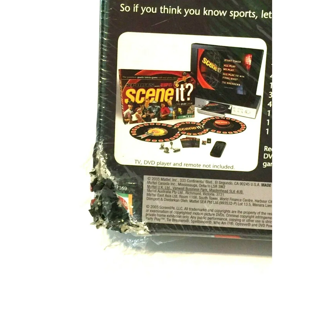 New 2005 Mattel Scene it ESPN/DVD Game Sports NIB Sports Trivia Family Fun Night